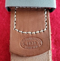 Nazi RAD EM Belt Buckle with 1939-Dated Leather Tab...$175 SOLD