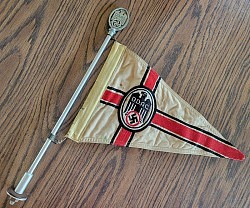 Nazi Der Deutsche Automobil-Club (DDAC) Car Pennant with Staff and Topper...$450 SOLD