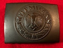 Near Mint Nazi Kriegsmarine Coastal Artillery EM Belt Buckle by JFS...$185 SOLD