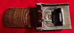 Nazi Reichsarbeitdienst (RAD) EM Belt Buckle with 1936-Dated Leather Tab and 