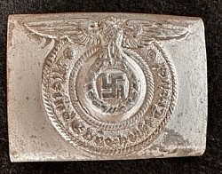 Nazi SS EM Belt Buckle with Silver Paint Finish...$595 SOLD