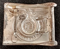 Nazi SS EM Belt Buckle with Silver Paint Finish...$595 SOLD