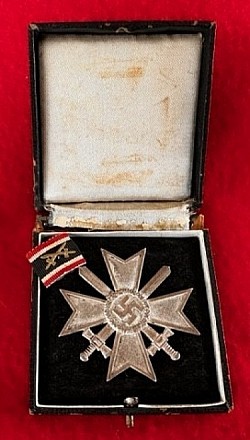 Nazi Cased War Merit Cross 1st Class with Case and Ribbon Bar...$195 SOLD