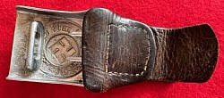 Nazi Police EM Belt Buckle with Leather Tab by Richard Sieper & Sohne...$140 SOLD
