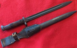 Original Nazi-Issued Czech VZ-24 Bayonet with Leather Frog