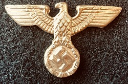 Original Nazi Political Visor Hat Eagle/Swastika Insignia (no mounting pins)…$25 SOLD