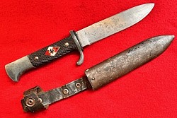 Original Nazi Hitler Youth Knife with Transitional Eickhorn Logo and RZM Marking