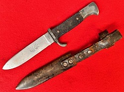Original Nazi Hitler Youth Knife with Transitional Eickhorn Logo and RZM Marking