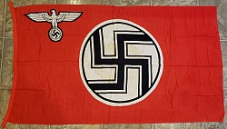 Original Nazi State Service Flag with Hanging Loops