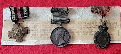 Original 1854 British Crimean War Medal, St. Helena 1821 Napoleon Medal, and Prussian 1866 War Cross Medal