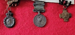 Original 1854 British Crimean War Medal, St. Helena 1821 Napoleon Medal, and Prussian 1866 War Cross Medal