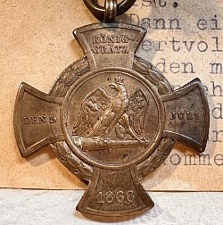 Original 1854 British Crimean War Medal, St. Helena 1821 Napoleon Medal, and Prussian 1866 War Cross Medal