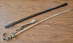 Original Nazi Army Officer's Sword with Brass Hilt (WWII Veteran Bring-back), Maker's Marked Alcoso Solingen