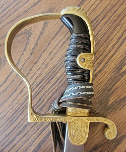 Original Nazi Army Officer's Sword with Brass Hilt (WWII Veteran Bring-back), Maker's Marked Alcoso Solingen