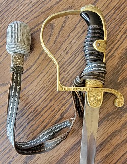 Original Nazi Army Officer's Sword with Brass Hilt (WWII Veteran Bring-back), Maker's Marked Alcoso Solingen