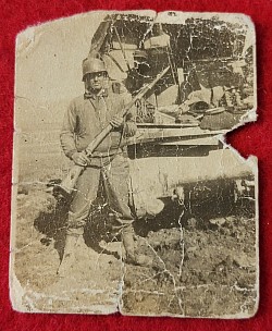Original Nazi Luftwaffe Soldbuch to Flak NCO Soldier with Photo, Leatherette Cover and Other Documents