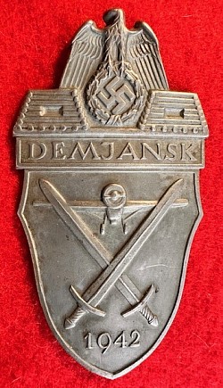 Original Nazi Demjansk Campaign Sleeve Shield