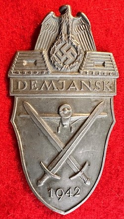 Original Nazi Demjansk Campaign Sleeve Shield