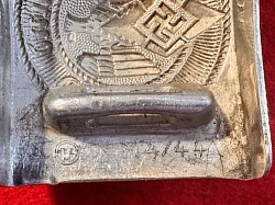 Original Nazi Hitler Youth Injection-Molded Aluminum Belt Buckle Maker-Coded 