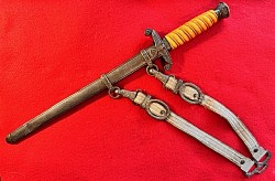 Original Nazi Army Officer's Dress Dagger by Eickhorn with Hangers