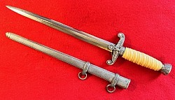 Original Nazi Army Officer's Dress Dagger by Alcoso with Nickel Fittings