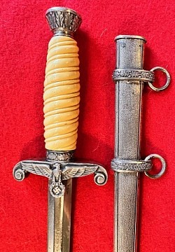 Original Nazi Army Officer's Dress Dagger by Alcoso with Nickel Fittings