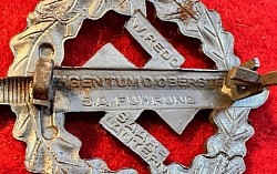 Original Nazi SA Sports Badge in Silver