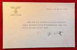 Original Adolf Hitler Personal Birthday 