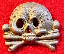 Original Nazi First Pattern SS Visor Hat Skull Insignia