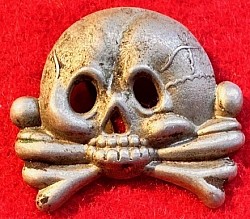 Original Nazi First Pattern SS Visor Hat Skull Insignia