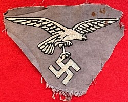 Original Nazi Luftwaffe Embroidered Cape Eagle/Swastika Patch (Veteran Bring-Back)