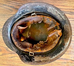 Original Nazi Luftwaffe M42 Single Decal Helmet with Partial Liner