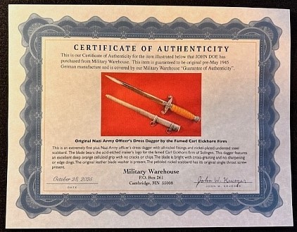 Certificate of Authenticity