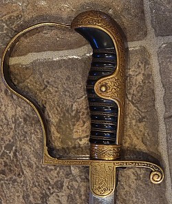 Original Nazi Army Officer's Sword with Brass Hilt by P.D. Lüneschloss