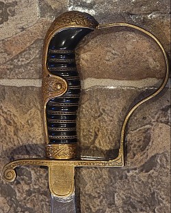 Original Nazi Army Officer's Sword with Brass Hilt by P.D. Lüneschloss