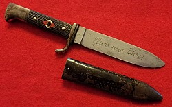 Original Nazi Hitler Youth Knife with Motto and Scarce Transitional 