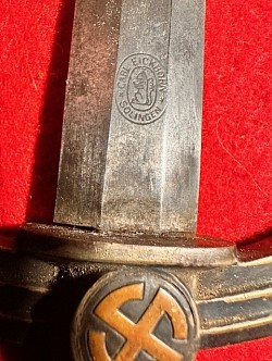 Original Early Nazi Luftwaffe 1st Model Dagger with Matched Unit Inventory Numbers by Carl Eickhorn