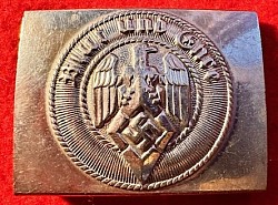 Original Nazi Hitler Youth Belt Buckle with Chromed Steel Body and Both 