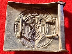 Original Nazi Hitler Youth Belt Buckle with Chromed Steel Body and Both 