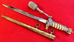 Original Nazi Kriegsmarine Officer's Dress Dagger by Eickhorn with Portapee