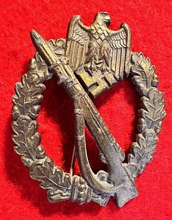 Original Nazi Bronze Infantry Assault Badge by JFS (WWII Veteran Bring-Back)