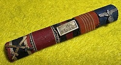 Original Nazi Five-Ribbon Bar with Three Metal Devices (WWII Veteran Bring-Back)