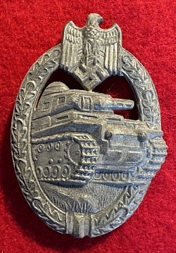Original Nazi Tank Assault Badge in Silver by Rudolf Karneth