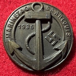 Original Nazi Rare 1935 Tinnie for Marinetag (Naval Day) Saarlouis