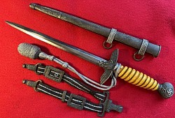 Original Nazi Luftwaffe 2nd Model Dagger by C. Gustav Spitzer with Hangers and Portapee