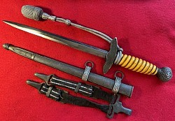 Original Nazi Luftwaffe 2nd Model Dagger by C. Gustav Spitzer with Hangers and Portapee
