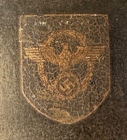 Original Nazi M34 Fire Police Double Decal Helmet with Partial Liner Strap