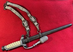 Original Nazi Army Officer's Dress Dagger by Alcoso with Hangers and Portapee