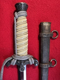 Original Nazi Army Officer's Dress Dagger by Alcoso with Hangers and Portapee