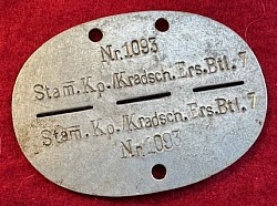 Original Nazi ID Disk for Motorcycle Training Cadre Member